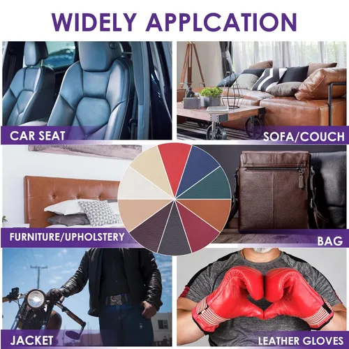 Vista 3 de Cinta de parche de reparación de cuero de 4 x 60 pulgadas, cinta autoadhesiva fuerte para muebles, sofás, sillones, asientos de automóvil, armarios