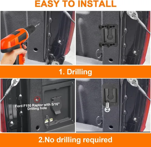 Vista 3 de Extensor de caja de camión, expansión de puerta trasera, apto para Ford F150 7+Titan 7+Sierra 3+Ram 1500/2500/3500, compatible con todos los rieles