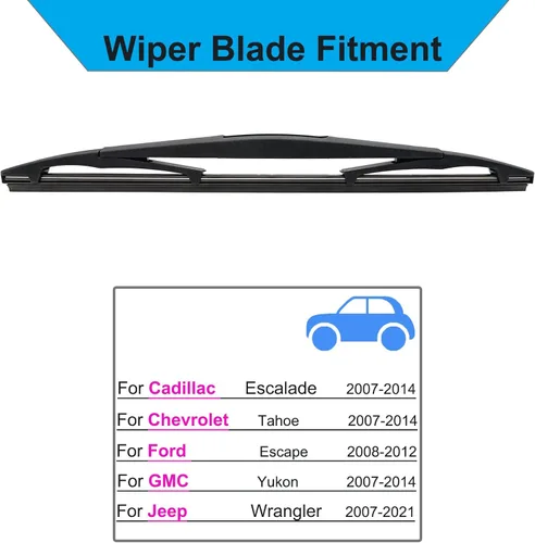 Vista 2 de Limpiaparabrisas trasero de 12 pulgadas para Cadillac Escalade 2007-2014, Buick Enclave 2008-2017, GMC Yukon 2007-2013, Ford Escape 2008-2012