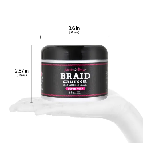 Vista 3 de Nicole & Alyssa - Gel para peinar trenzas (tamaño económico, 8 onzas, paquete de 1)