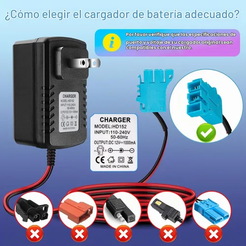 Vista 4 de Cargador de batería de 12 V para juguetes de paseo Peg Perego