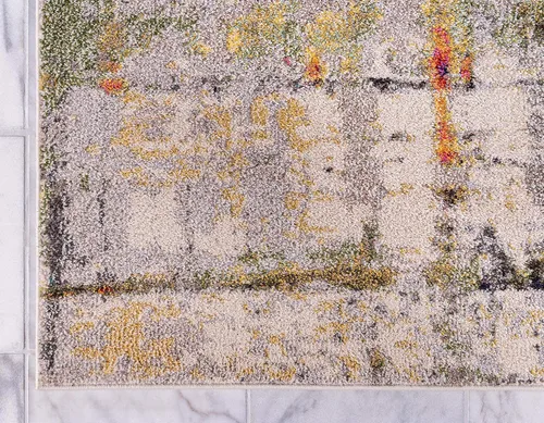 Vista 9 de Tapete abstracto Unique Loom, colección Estrella, moderno, multiárea, Polipropileno, Gris