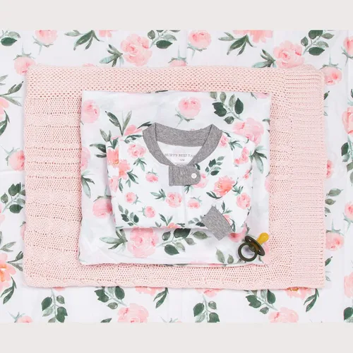 Vista 4 de Burt's Bees Baby Baby Girls Pajamas, Zip Front Non-Slip Footed Sleeper Pjs, 100% Organic Cotton