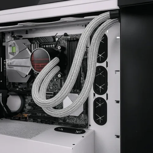 Vista 7 de Electriduct Funda Trenzada Envolvente de Cierre Automático con Gancho de 1/8", Manga Ignífuga de Malla Flexible, Protector de Cables, Organizador