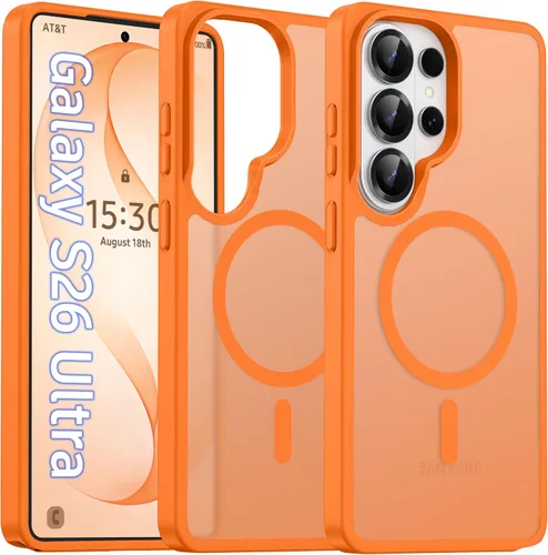 Vista 63 de Oterkin Funda magnética para Samsung Galaxy A17 mate, funda de teléfono A17 compatible con MagSafe esmerilada, translúcida, a prueba de golpes Negro