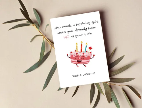 Vista 3 de Divertida tarjeta de cumpleaños para marido, tarjeta de cumpleaños descarada de parte de la esposa, regalo de cumpleaños de su esposo, tarjeta