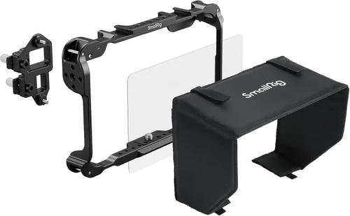 SmallRig Kit de jaula de monitor para Atomos Shinobi II/Shinobi GO, con protector de pantalla, pesa solo 3.40 oz, con orificios roscados de 1/4"-20
