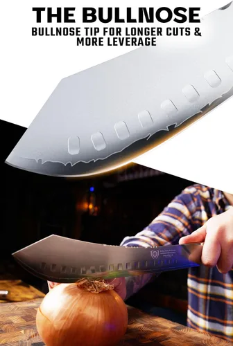 Vista 2 de Dalstrong Cuchillo de carnicero Bull-Nose – 10 pulgadas – Serie Valhalla – Cuchillo de cocina de acero 9CR18MOV HC – Mango de resina celestial