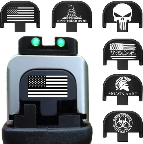 Vista 8 de Placas de deslizamiento traseras de aluminio grabadas con láser, compatibles con accesorios Glock/Taurus/S&W/Sig Sauer/Springfield/CZ/Ruger/Kahr