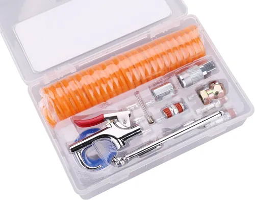Vista 2 de WYNNsky 1/4" NPT kit de accesorios - 20 unidades, kit de herramientas para manguera de compresor de aire con manguera con bobina/pistola