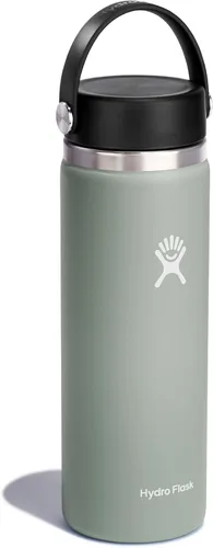 Vista 2 de Hydro Flask Botella de agua – Acero inoxidable aislado – Tapa flexible de boca ancha, antiderrames, a prueba de fugas y recargable en agave de 20