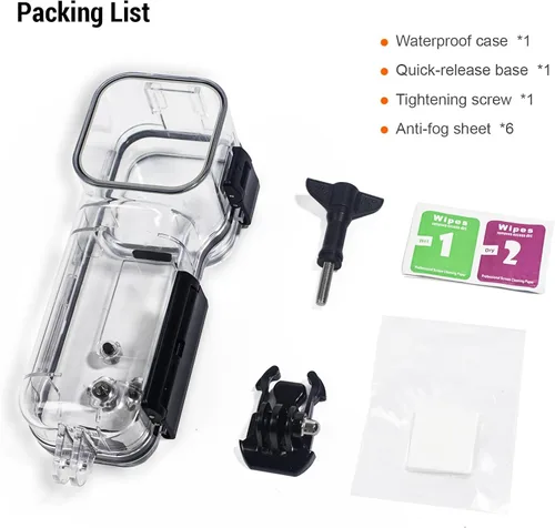 Vista 8 de OKFUN Carcasa impermeable de 147 pies (147.6 ft) compatible con DJI Osmo Pocket 3 buceo subacuático, cubierta protectora con soporte de montaje