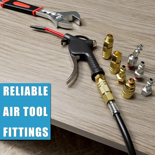 Vista 5 de SUNGATOR Enchufes de aire hembra de 1/4 de pulgada, paquete de 10 accesorios de manguera de aire de hierro industrial NPT con orificio de flujo