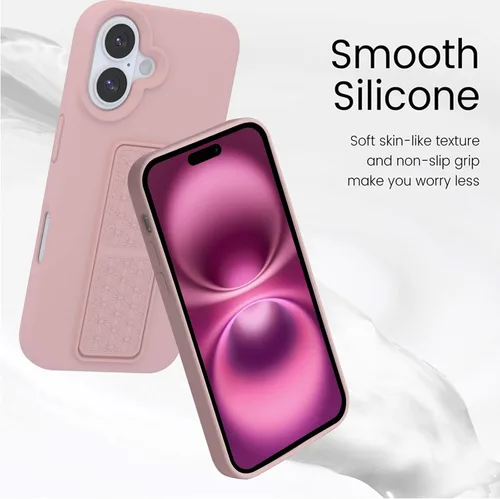 Vista 279 de Funda de silicona con soporte de LAUDTEC compatible con iPhone 7/8/SE, soporte de metal con soporte de pie vertical y horizontal, cubierta flexible