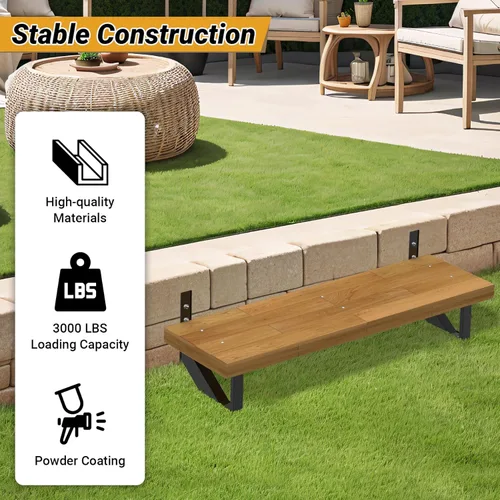 Vista 4 de Escalón de escalera de acero, paquete de 2, escalón de acero de 1 escalón para escalones al aire libre