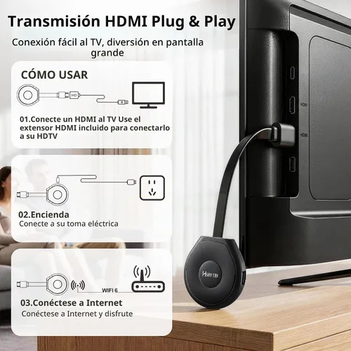 Vista 6 de HS89 T19 Android 14.0 TV Stick, 4GB RAM 32GB ROM con RK3539 de doble banda
