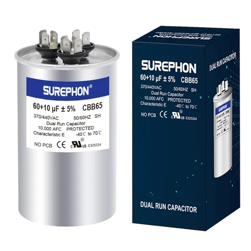 Vista 33 de 40+5 uF 40/5 MFD ±5% 370V/440VAC Condensador de Arranque y Funcionamiento Dual CBB65B Funciona para Motor de Ventilador de Unidad de Aire