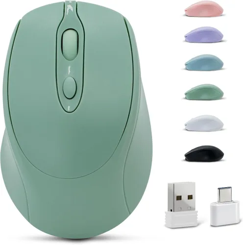 Vista 9 de Ratón Bluetooth, inalámbrico recargable para portátil/iPad/MacBook Pro/Air, mouse silencioso portátil delgado para Surface Pro/PC/Lenovo/Samsung