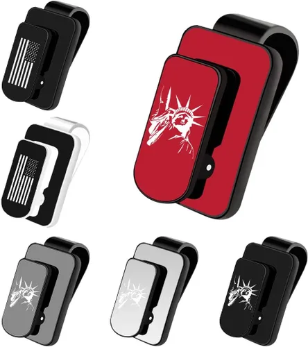 Vista 7 de Kewucn Soporte para Gafas de Sol para Visera de Coche, Soporte de Metal para Visera Automática con Estilo de Bandera de EE. UU., Clip Multifuncional