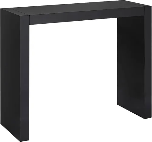 Vista 3 de 55 Downing Street Jessa - Mesa rectangular moderna minimalista negra brillante, 60 x 18 pulgadas, para espacios, sala de estar, cocina, dormitorio
