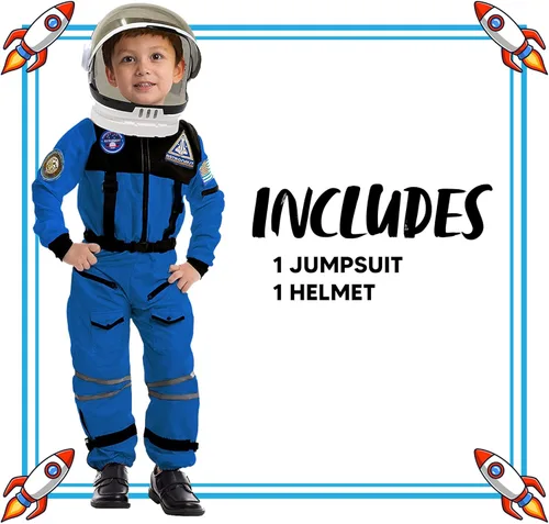 Vista 6 de Spooktacular Creations - Disfraz de astronauta con casco, traje espacial para niños pequeños, disfraz de astronauta de Halloween para niños