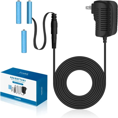 Lenink Adaptador de fuente de alimentación de CA para batería AAA, reemplazar 3 pilas AAA, negro