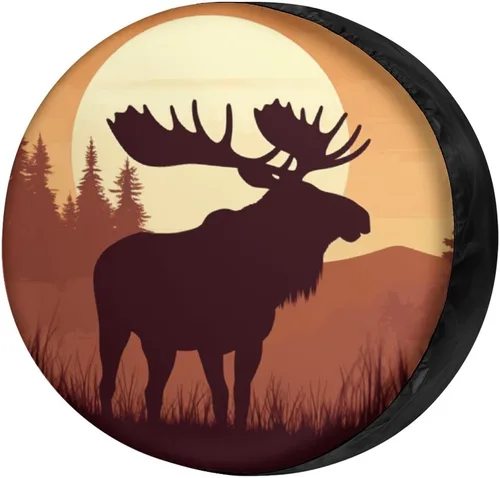 Vista 10 de Delerain Dinosaur Moon - Cubierta de rueda de repuesto para neumáticos, protector solar impermeable para caravana, remolque, RV, SUV, camión