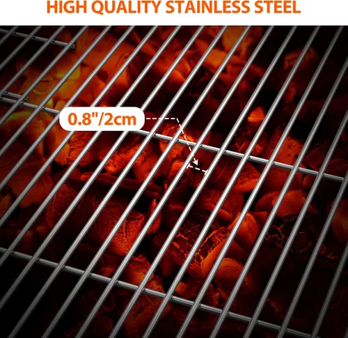 Vista 8 de onlyfire Rejillas de cocina plegables para brasero, varillas de acero inoxidable sólido para barbacoa para acampar al aire libre, 30 pulgadas