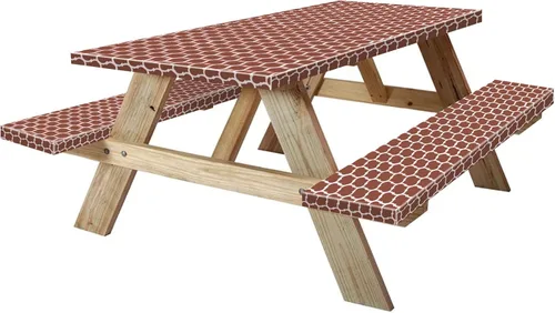 Vista 25 de KENOBEE Funda para Mesa y Banco de Picnic de 5 Pies, Esenciales de Camping Equipo para RV, 60 Pulgadas Impermeable Resistente al Viento Mantel