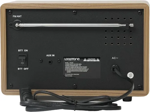 Vista 8 de LoopTone Radio AM FM para el hogar, radio de madera retro Bluetooth con entrada AUX, conector para auriculares, radio de mesa vintage con control
