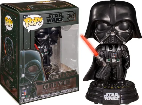 Vista 6 de POP Star Wars: Darth Vader - Figura de vinilo electrónica con luces y sonido Funko (incluye funda protectora de caja compatible), multicolor, 3.75