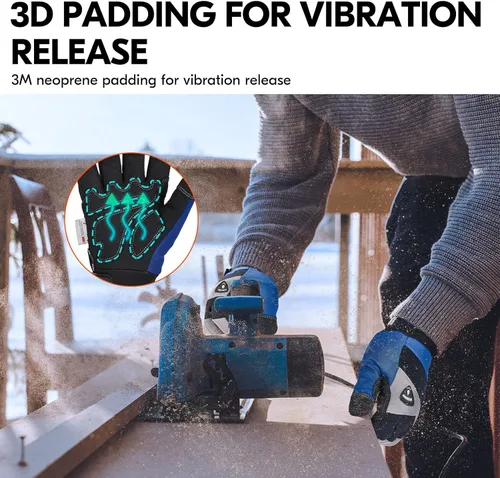 Vista 5 de Vgo... -20℃/-4°F COLDPROOF,Winter Work Gloves, Oil Resistant, Water Resistant & Windproof Gloves(Black&Gray,SL7721FW)