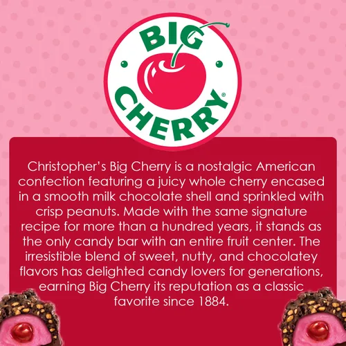 Vista 6 de Adams & Brooks, Inc. Big Cherry Bar - Cordiales de cereza, cordiales de cereza de chocolate, cerezas cubiertas de chocolate, barra de caramelo
