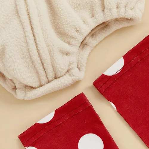 Vista 6 de Conjunto de disfraz de Halloween para bebés y niños pequeños de Pudcoco, enterizo sin mangas con sudadera, mameluco y calentadores de pierna Rojo