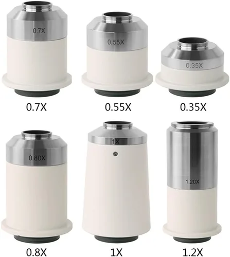 Vista 2 de Kit de accesorios para microscopio 0.35 x 0.55 x 0.7 x 0.8 x 1.2 x 1.5 x T2 a C adaptador de cámara de microscopio para diapositivas de microscopio