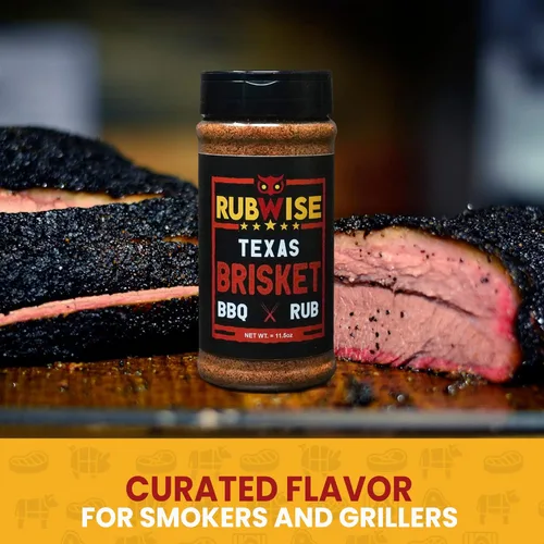 Vista 5 de RubWise Texas Style BBQ Brisket Rub Masajes para barbacoa y especias para ahumar y asar a la parrilla Mezcla seca para condimentos de carne