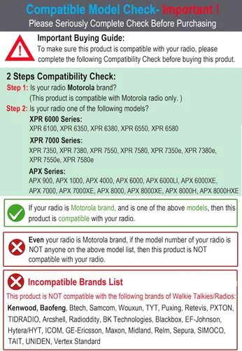Vista 3 de commountain Micrófono de altavoz compatible para radios Motorola APX-6000 XPR-7550e APX-8000 (7000 4000) XPR-7350e (7580e 7380e 7550 7350) APX6000