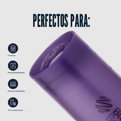 Vista 4 de BlenderBottle Classic V2 Botella mezcladora perfecta para batidos de proteínas y preentrenamiento, 20 onzas (paquete de 3), negro, marrón/azul
