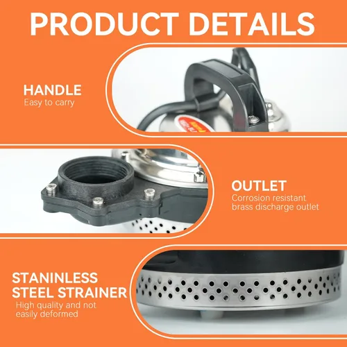 Vista 3 de BACOENG DC 12V Bomba de agua solar, bomba de pozo sumergible 20 pies, elevación de 20 GPM para granja y rancho