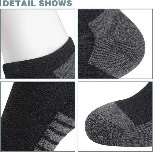 Vista 6 de COOVAN 10 pares de calcetines de corte bajo para hombre, paquete de 10 calcetines cómodos y casuales