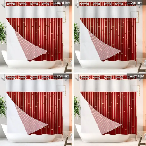 Vista 640 de Shrahala Father and Child Embracing No Hooks Shower Curtain with Snap in Liner Set, Tender Moment Captured Bathroom Décor Polyester Fiber Waterproof