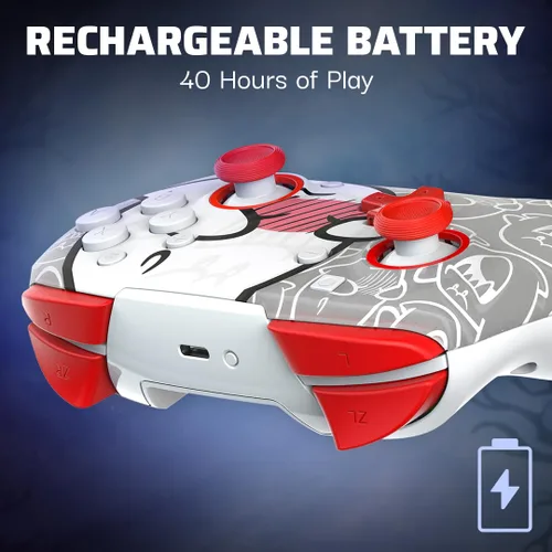 Vista 3 de PDP Gaming REMATCH GLOW Wireless Nintendo Switch Pro Controller, Licensed, Nintendo Switch 2 Lite OLED, Motion Controls, Rechargeable Battery Power