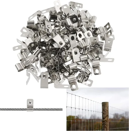Vista 13 de Antrader Clips de cable tipo R, abrazaderas de cable de 0.12 pulgadas con tornillos, acero inoxidable 304, 100