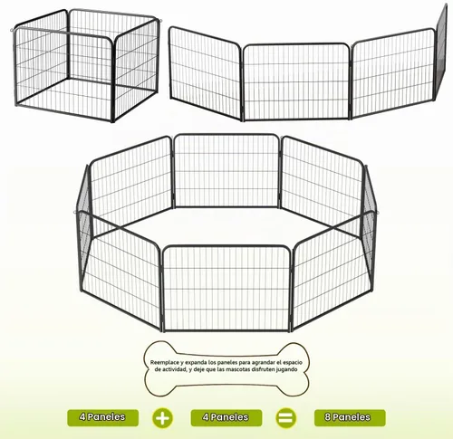 Vista 5 de BestPet Extensión de corral para perros 32 pulgadas, 2 paneles Corral resistente para mascotas con ejercicio de metal Paneles de cerca