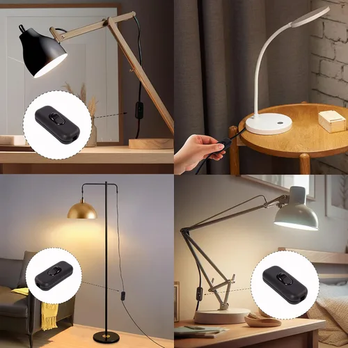 Vista 3 de Venforze Interruptor de Cable en Línea Encendido/Apagado Interruptor de Electrodoméstico de Control de Lámpara AC120V 10A, 250V 6A Adecuado