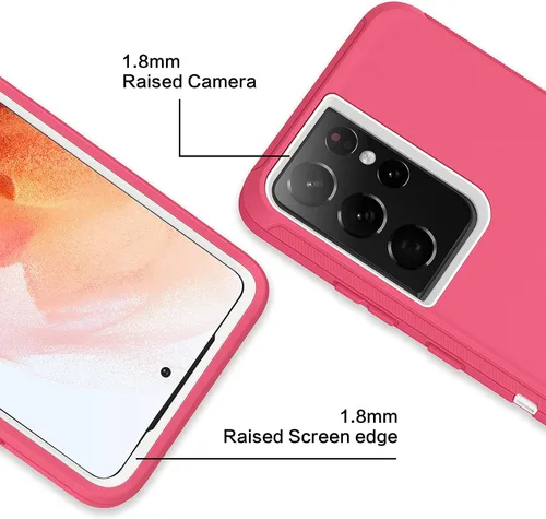 Vista 7 de MXX Funda compatible con Galaxy S21 Ultra, 3 capas súper resistente, protección contra golpes, a prueba de polvo, diseñada para Samsung Galaxy S21