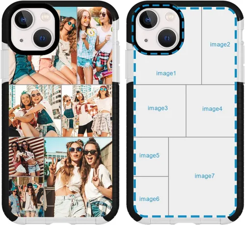 Vista 9 de Funda de teléfono personalizada para iPhone 15, diseño de collage de múltiples imágenes, resistente a los golpes, funda protectora de TPU suave