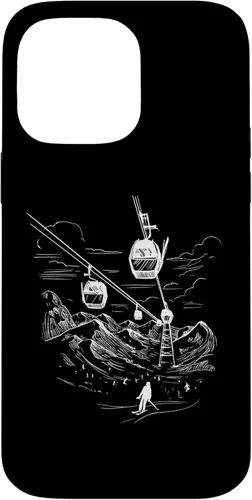 Vista 21 de iPhone 16 Ski Skiing Hobby Sport Snow Mountain Line Art Design Case