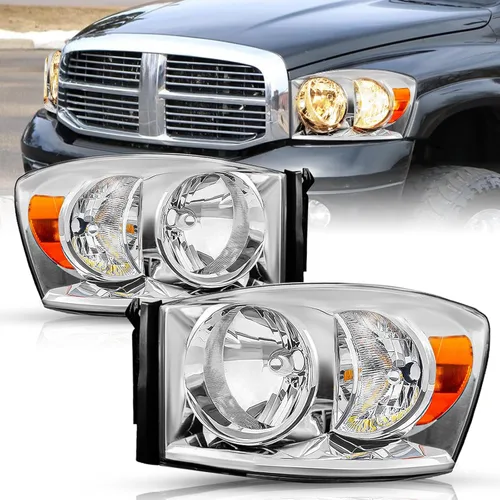 Vista 8 de TUSDAR Juego de Ensamblaje de Faros Compatible con Dodge Ram 1500 2006-2008/Dodge Ram 2500/3500 2006-2009 Pickup Lado del Conductor y Pasajero