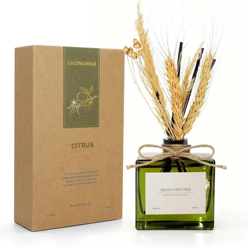 Vista 8 de Reed Diffuser, 4 oz Citrus Grove Scent Diffuser with 10 Sticks, 90 Days Long Lasting Reed diffusers for Home, Elegant Fragrance for Bathroom Bedroom